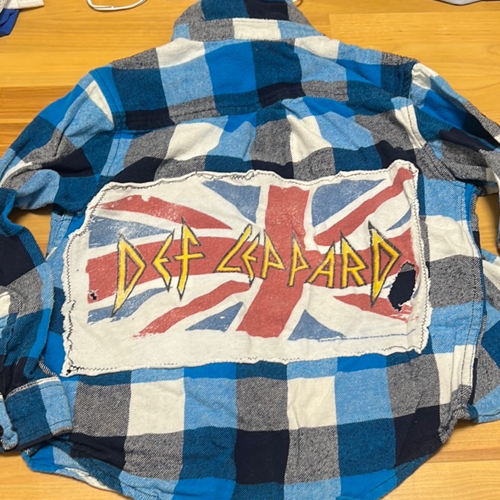 Faded Glory Kids Blue Plaid Button Down Shirt